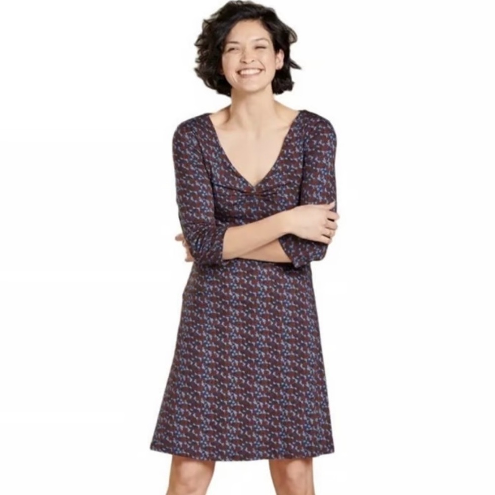 Toad & Co Rosalinda Women’s Ditsy Floral Dress Organic Cotton Size M